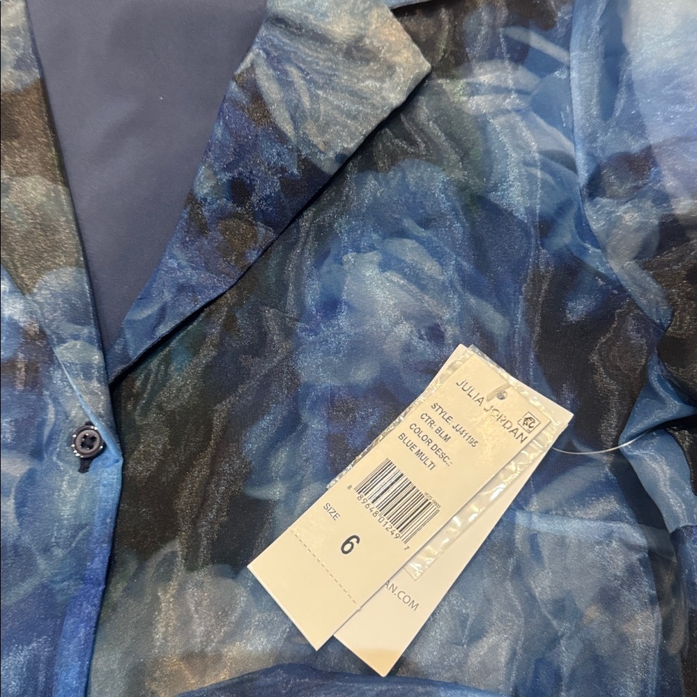 Julia Jordan Tie Belt Organza Short Sleeve Maxi Cocktail Dress 6 - Picture 7 of 9